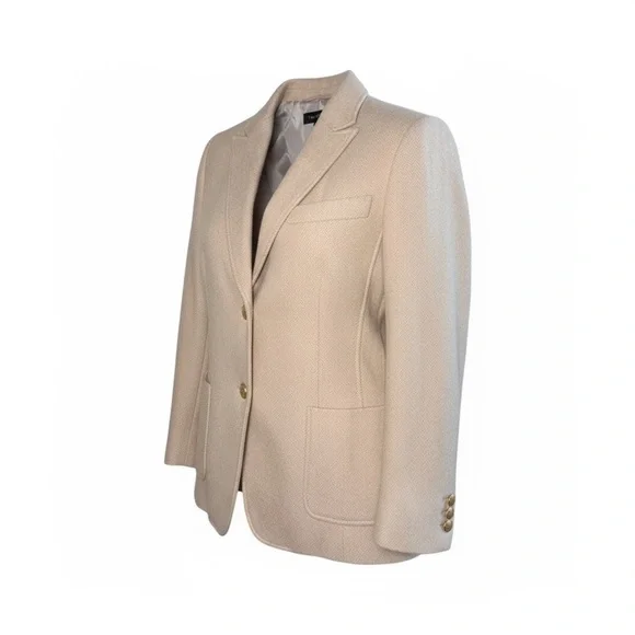 TALBOTS Classic Shetland Blazer - Bicolor Herringbone Oatmeal Women’s 18 - Picture 4 of 14